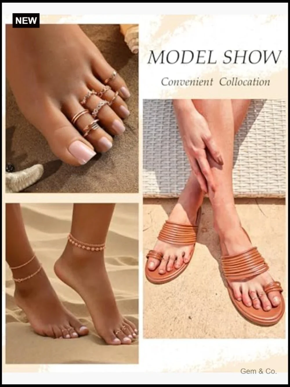 12 Piece Gold Toe Ring Set - Flower Arrow Band Open Tail Toe Rings Women